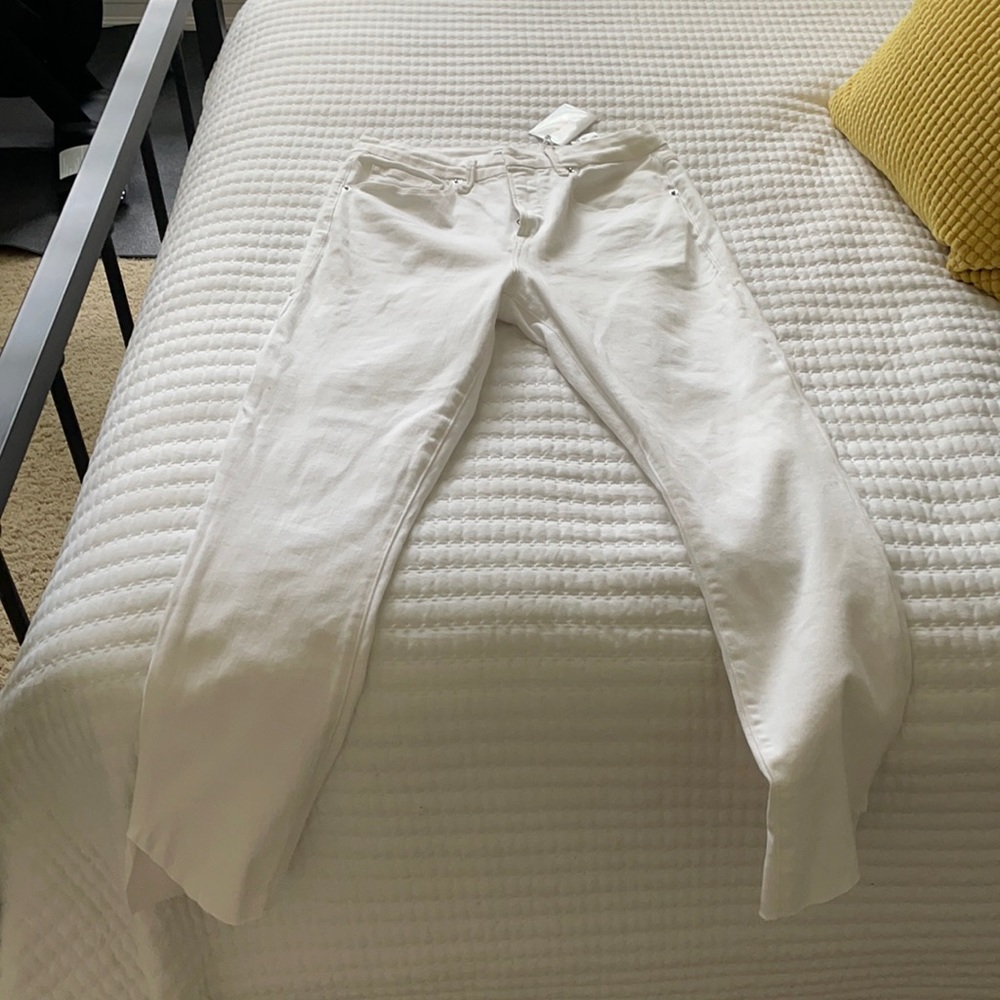 Good American good legs cropped white jeans